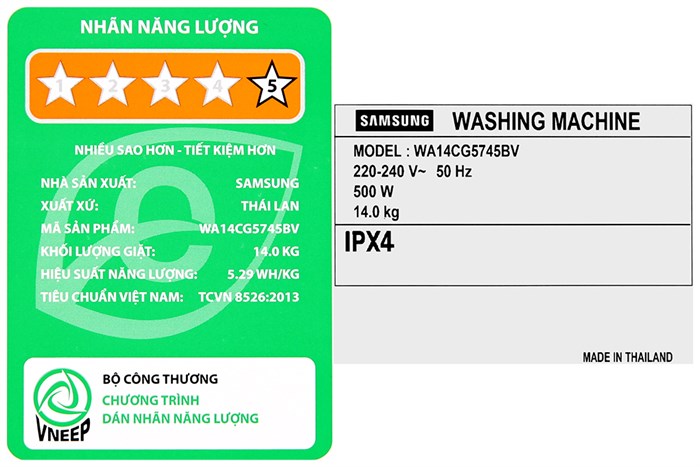 Máy Giặt Samsung Inverter 14 Kg WA14CG5745BVSV